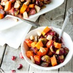 Sweet Potato Brussels Sprout Salad with Cranberry Sauce | simplerootswellness.com
