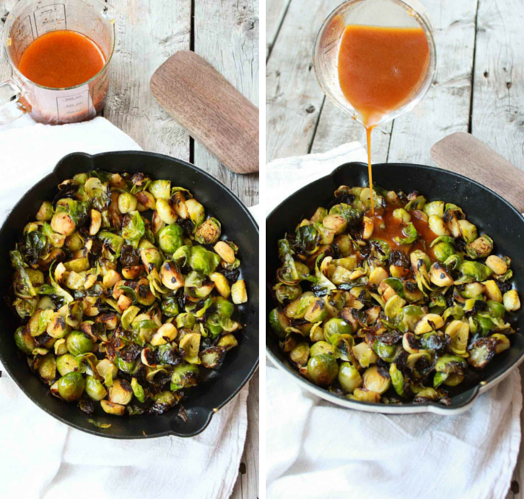 Sriracha Fried Brussels Sprouts | simplerootswellness.com