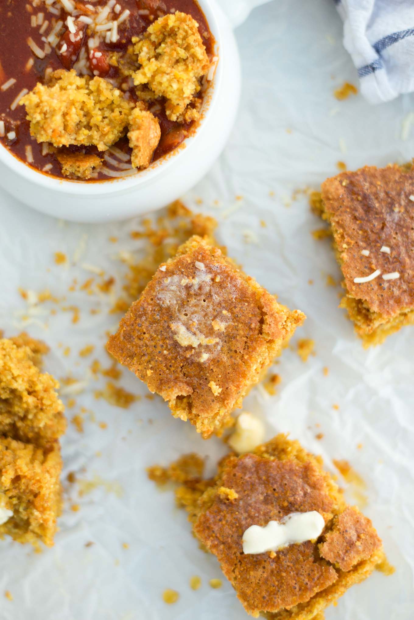 Moist crumbly gluten-free cornbread that is made in less than 10 minutes and in one bowl. 