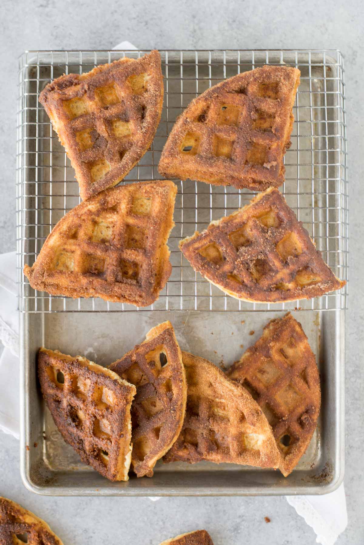 The quick blender protein waffles make the perfect breakfast and spice them up with cinnamon and sugar. 