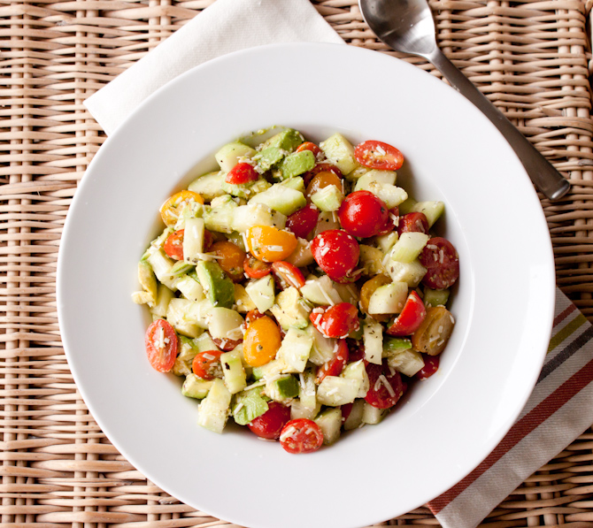 Tomato, Cucumber and Avocado Salad | simplerootswellness.com