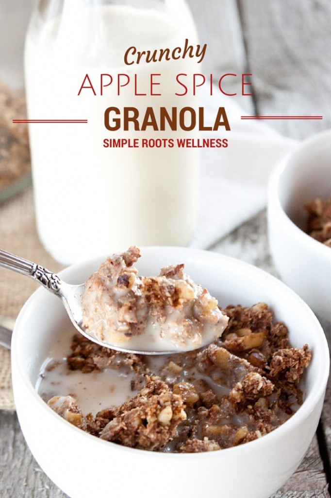 Crunchy Apple Spice Granola | simplerootswellness.com