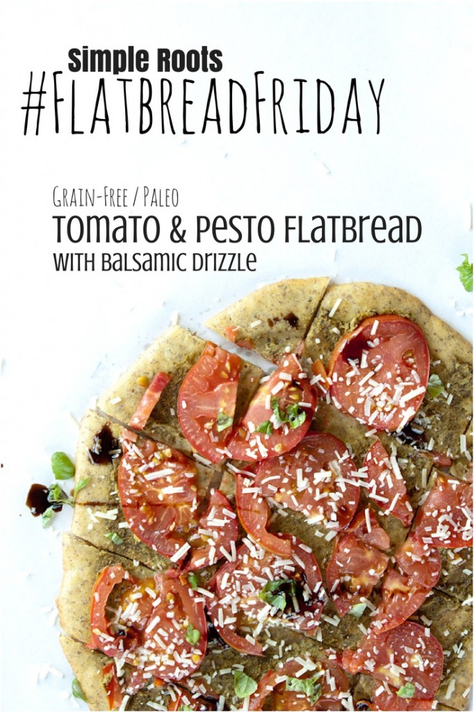 Tomato Pesto Flatbread | simplerootswellness.com