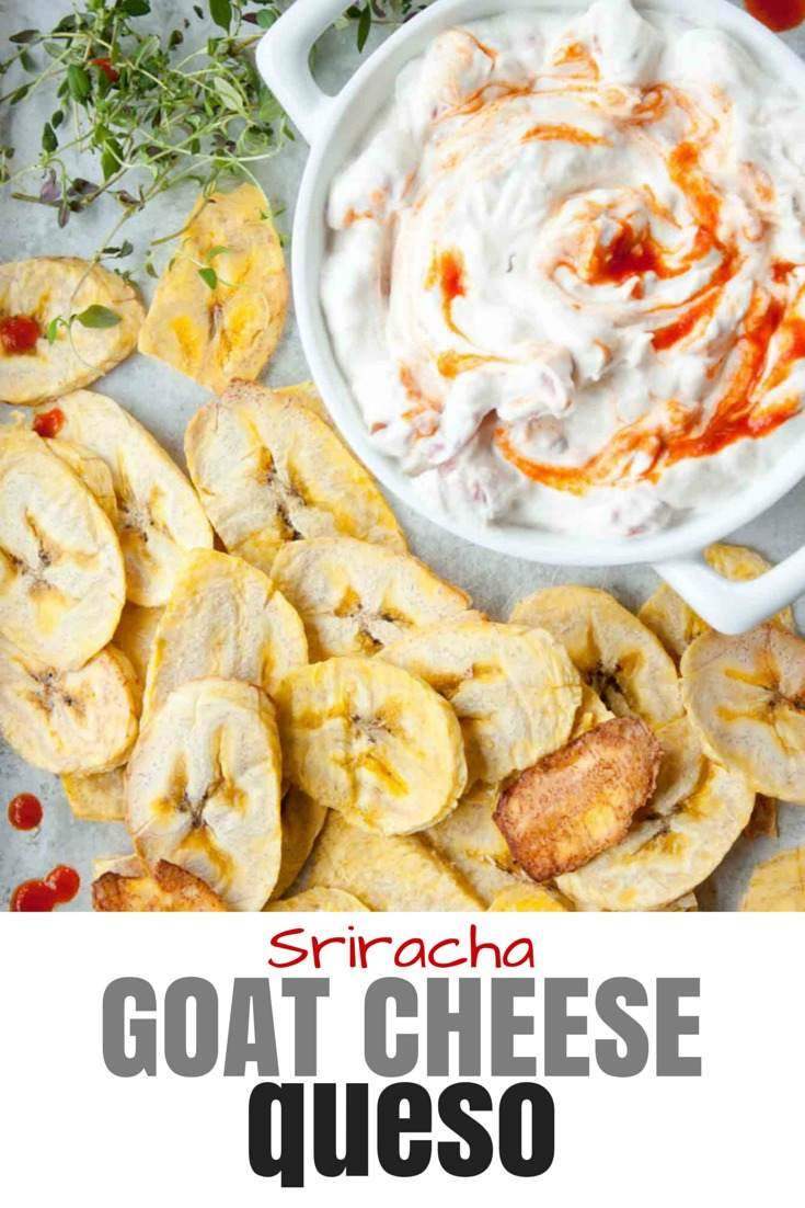 Goat Cheese Queso with Sriracha | simplerootswellness.com