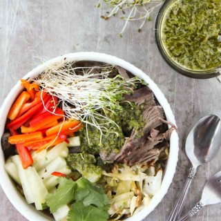 Slow Cooker Vietnamese Beef with Chimichurri | simplerootswellness.com