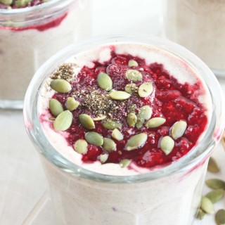 Chai Spiced "Yogurt" with Warm Berry Sauce | simplerootswellness.com