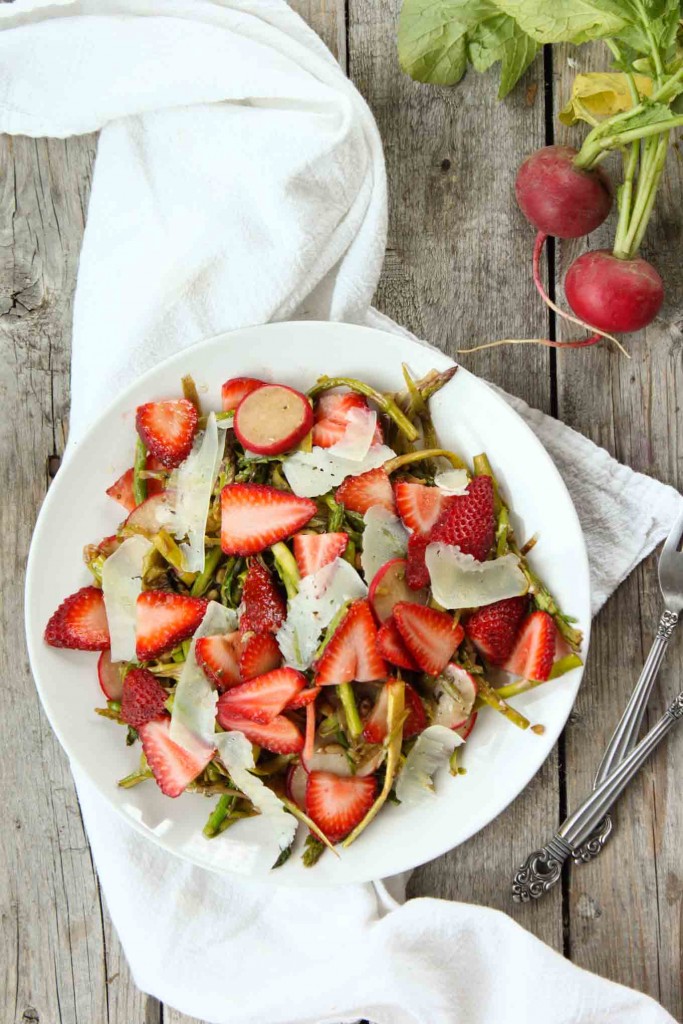 Shaved Asparagus Salad with Strawberries and Balsamic - Simple Roots