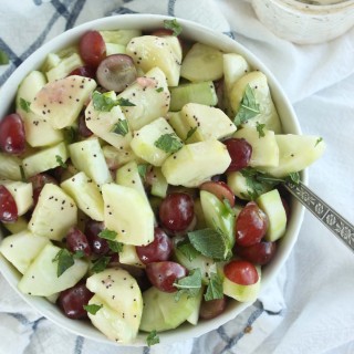 10 minute Cucumber Grape Salad with Poppyseed Dressing | simplerootswellness.com