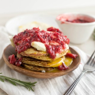 Quick 5 minute blender pancakes with bacon and cheddar. Need I say more?