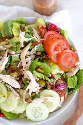 Quick Italian Salad with Shredded Chicken - Simple Roots