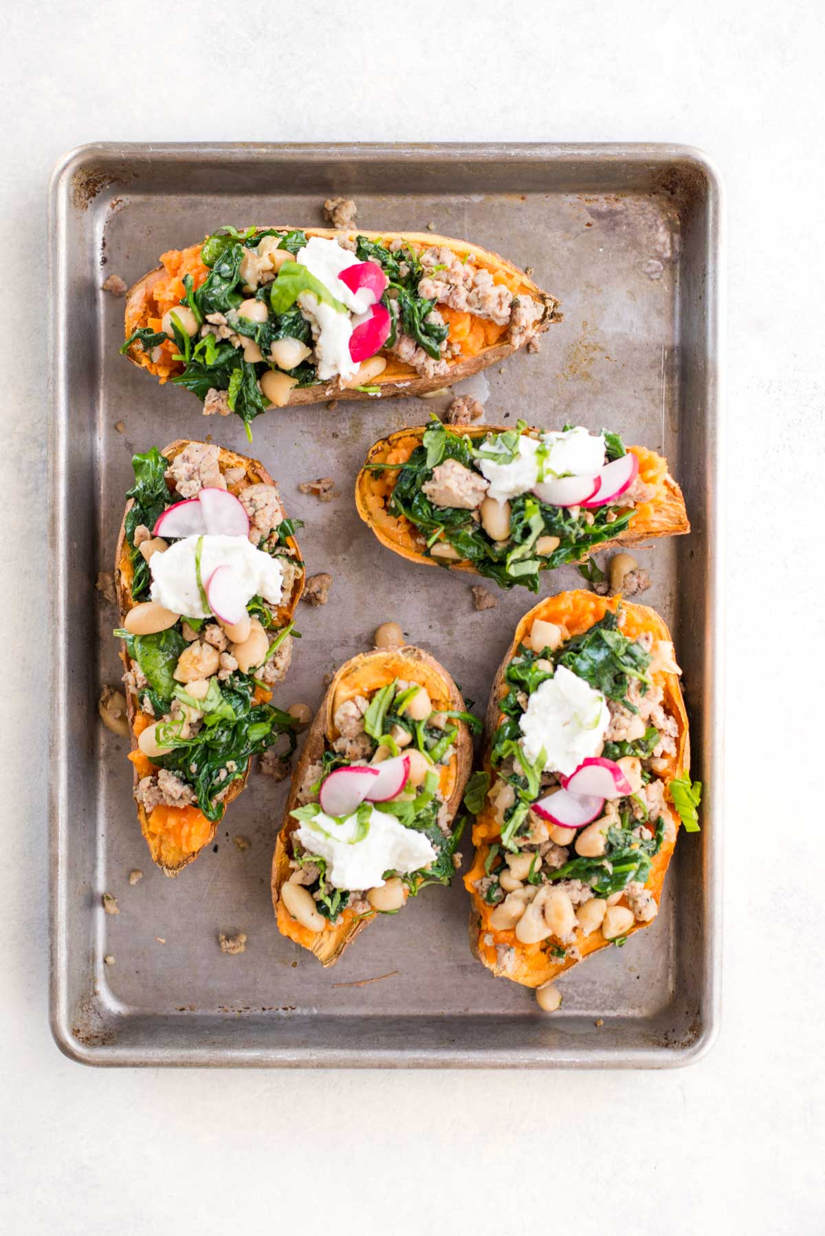 A quick 5-ingredient stuffed sweet potato you can eat anytime of day and anywhere. This is the easy way to eat healthy.