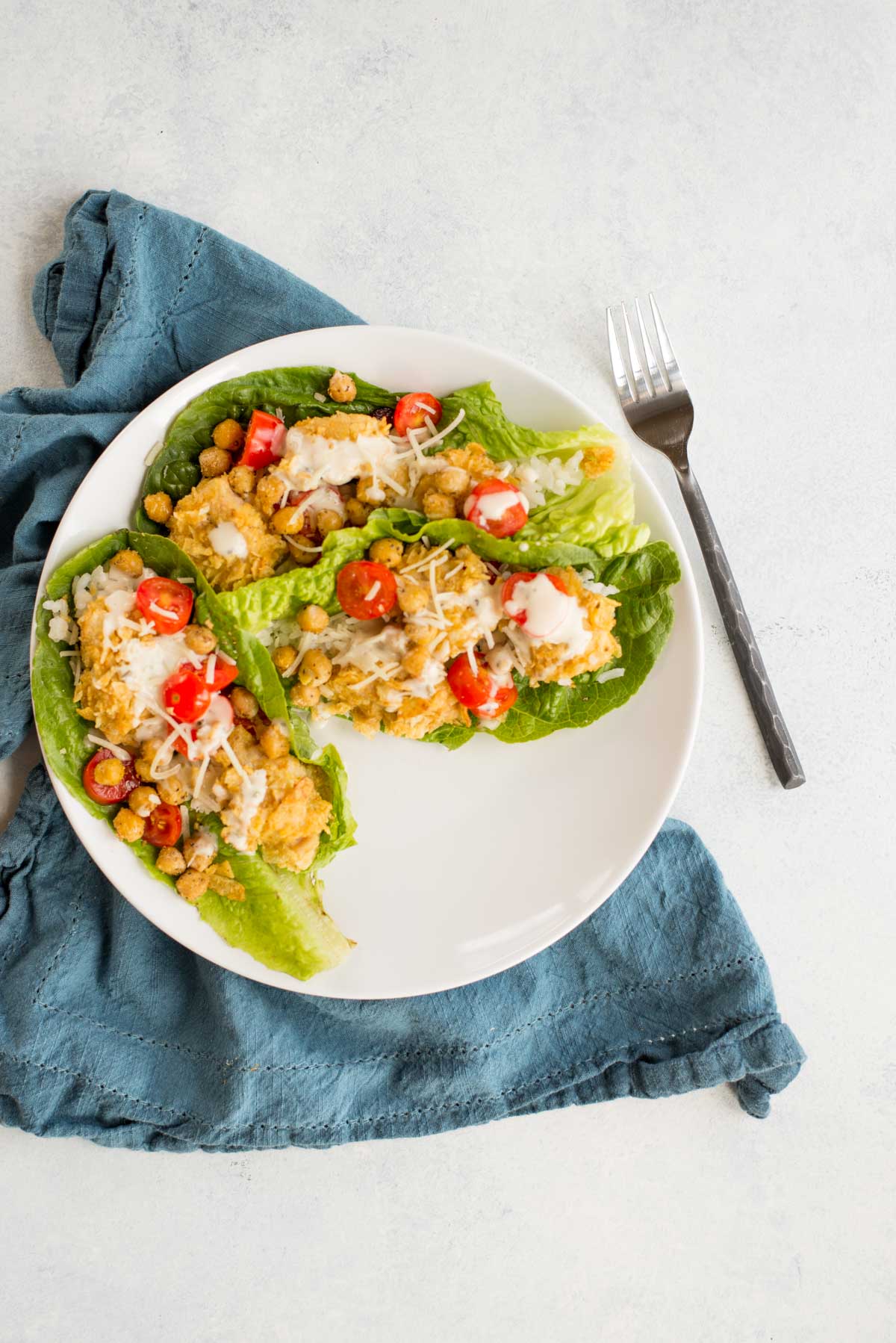 This quick mean is delicious, gluten-free and full of flavor. Healthy breaded chicken in a crispy lettuce wrap.