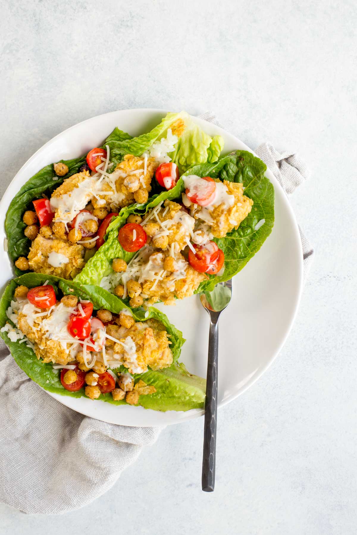 This quick mean is delicious, gluten-free and full of flavor. Healthy breaded chicken in a crispy lettuce wrap.
