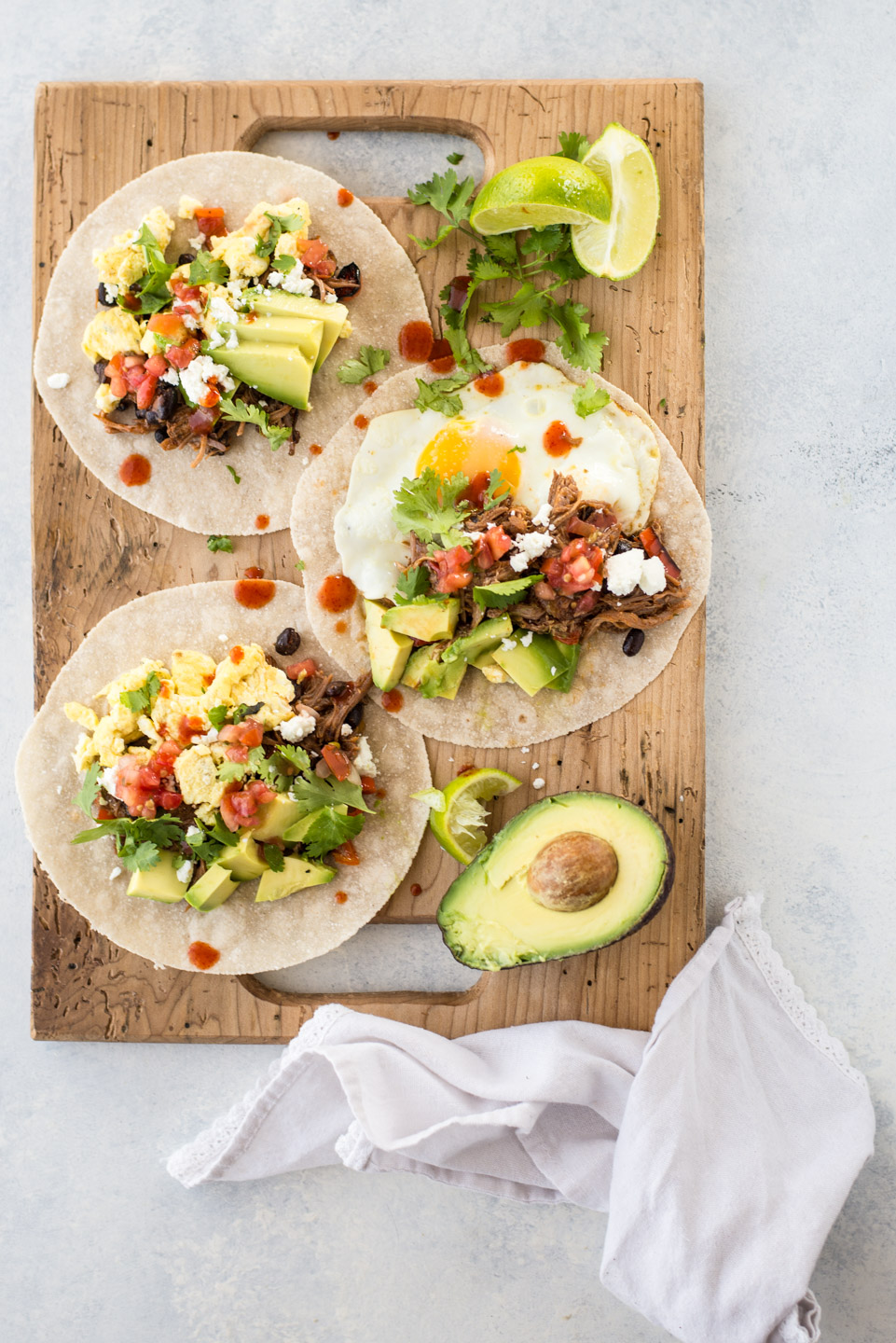 Looking for a quick breakfast you can eat on the go? Check out these make-ahead breakfast tacos.