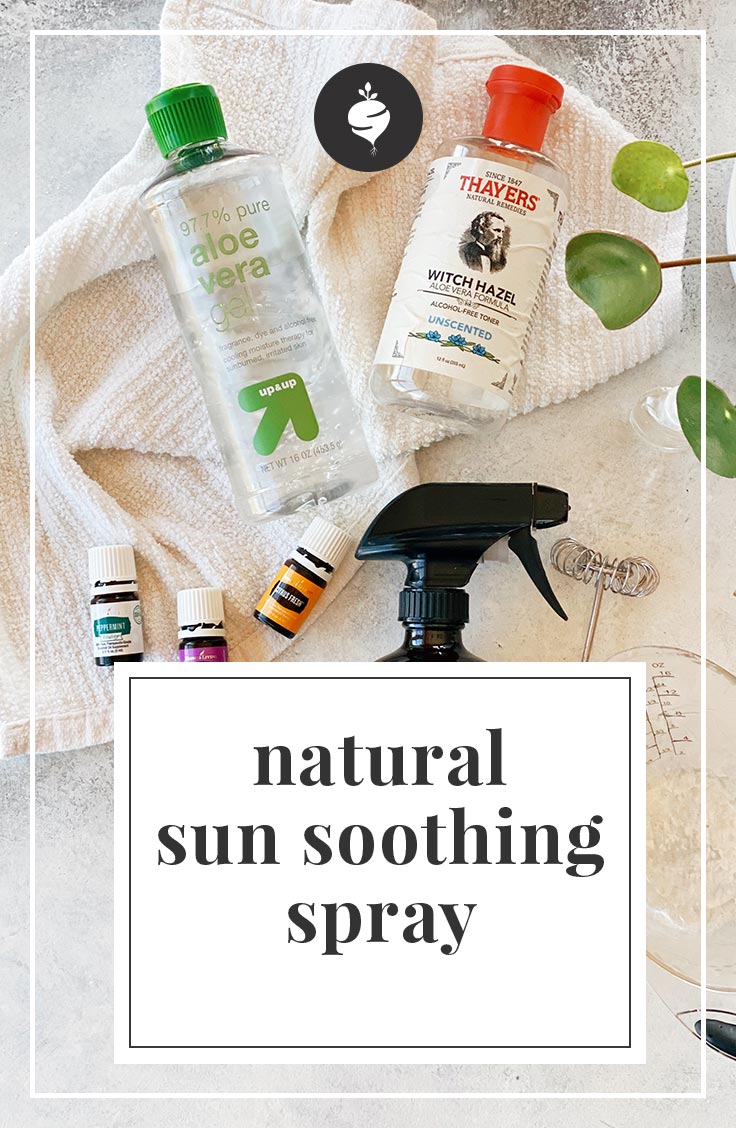 Natural Sun Soothing Spray Recipe | www.simplerootswellness.com #sun #soother #natural #sunscreen #safe #DIY #essentialoils